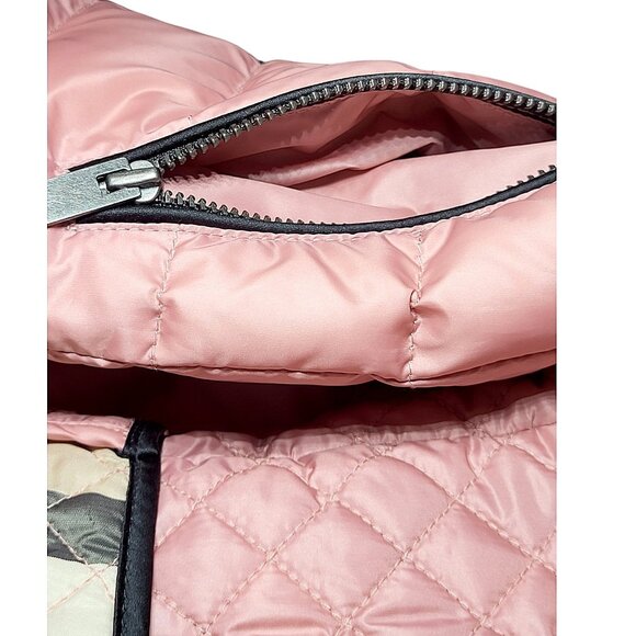 Burberry Pink Down Puffer Jacket 2Y Plaid Lined Girls Coat Toddler Designer EUC - Picture 12 of 16